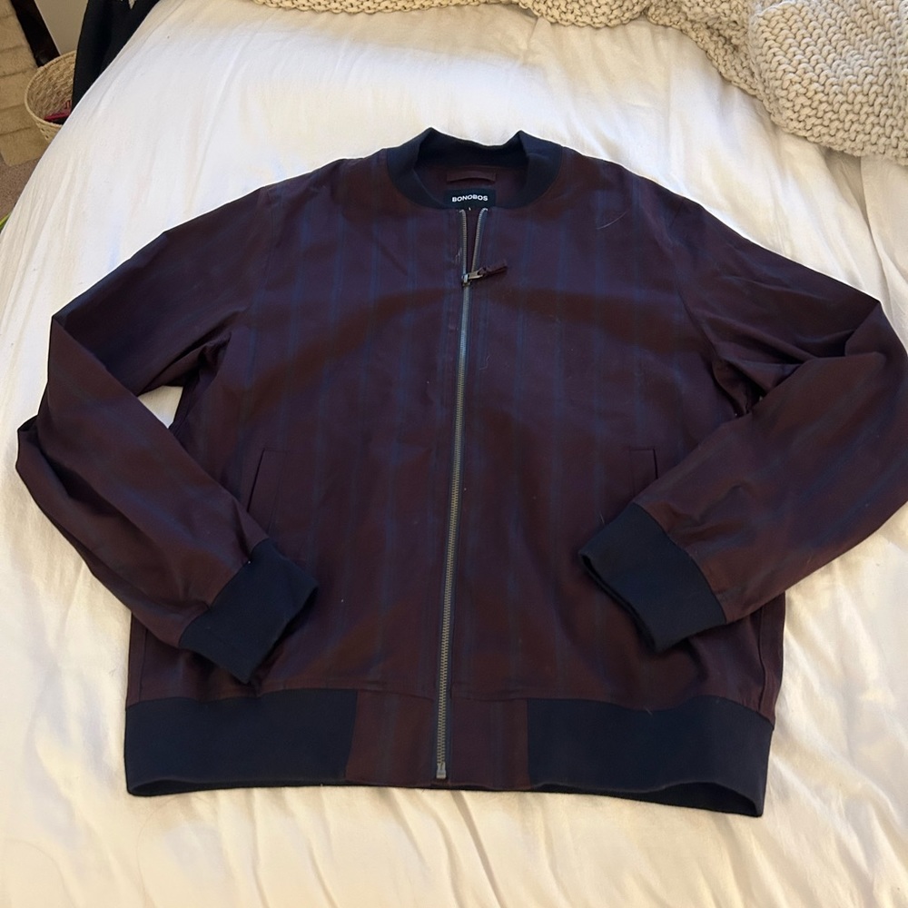 Bonobos slim bomber jacket stripes